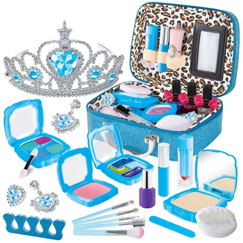 Glam Up Playtime Non-Toxic Kids Makeup Set With Stylish Cosmetic Bag