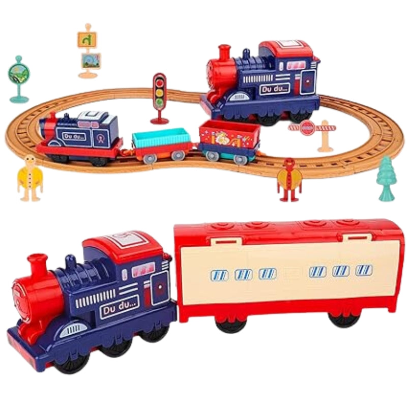 Battery Operated Train Set With Railway Kit Toy For Kids