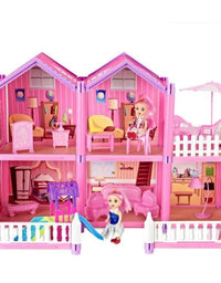 2-Storey Dream Castle Doll House Playset For Girls (126pcs)
