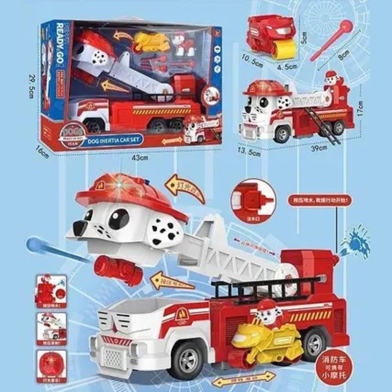 3 In 1 Paw Patrol Fire Truck- Shooter With Water Spray