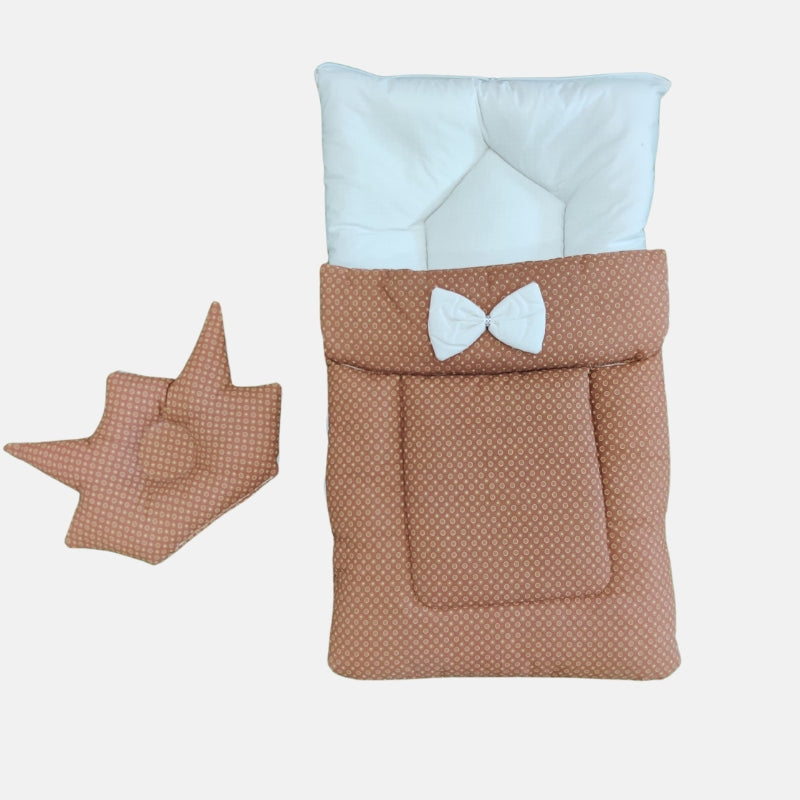 Cute And Comfortable Baby Carry Nest With Crown Shape Pillow (Brown)