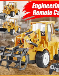 Remote Control Excavator Bulldozer Wood Grabbing Machine With Battery
