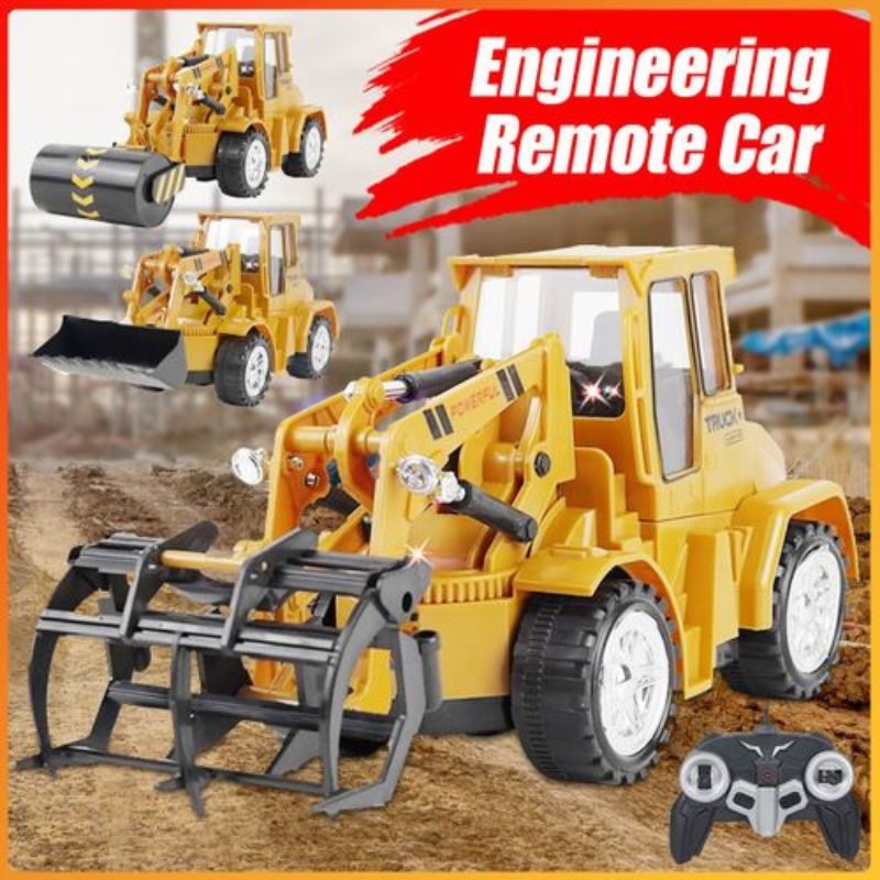 Remote Control Excavator Bulldozer Wood Grabbing Machine With Battery