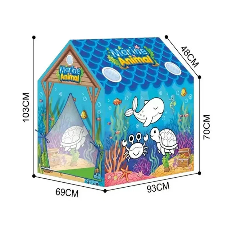 Portable Folding Marine Animals Tent For Kids
