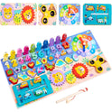 8 in 1 Wooden Puzzles Board Educational Games For Kids