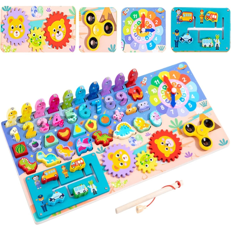 8 in 1 Wooden Puzzles Board Educational Games For Kids