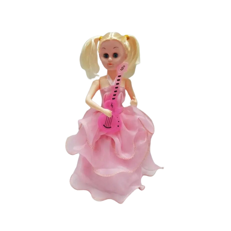 Musical Barbie Fashion Doll With Guitar Toy For Girls