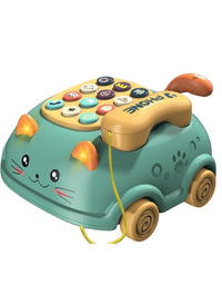 Baby Cat Pull Phone With Light And Music Toy For Kids
