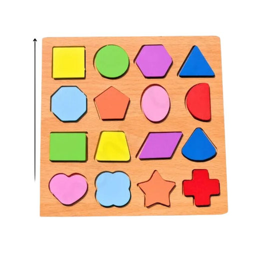 Wooden shapes board for kids - 3d learning wooden board for kids