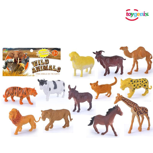 Wild 12 Animals Set For Kids