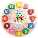 Wooden Clock With Shapes For Kids