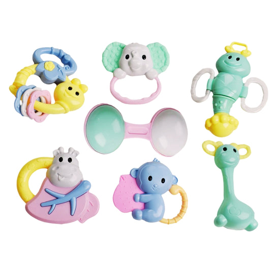 Baby Rattle Fun Pack – 7-Piece Colorful Teething & Shaking Toy Set (Deal)
