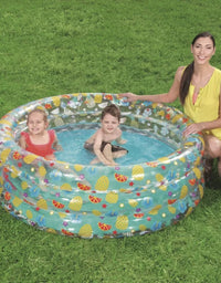 Bestway - Inflatable 3 Ring Transparent Sea Life Pool For Kids (59x21) (51045)
