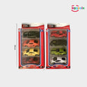 Die-Cast High Speed Free Wheels Car Toy 4Pcs Playset