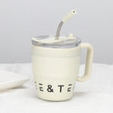 Coffee Mugs Stainless Steel Thermos Mug with Handle and Lid Straw