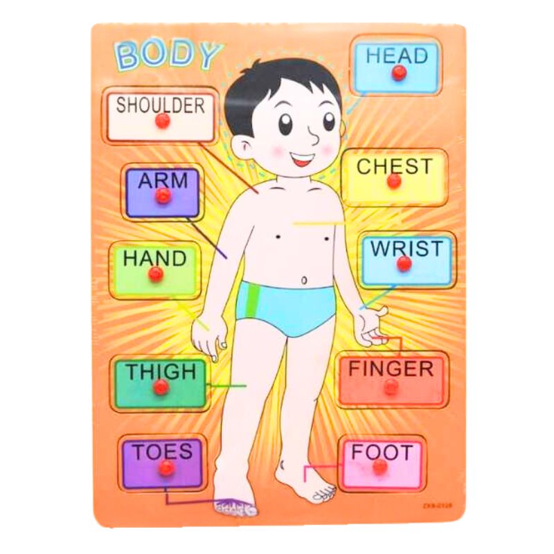 Kids Educational Wooden Body Parts Jigsaw Puzzle for Brain Development