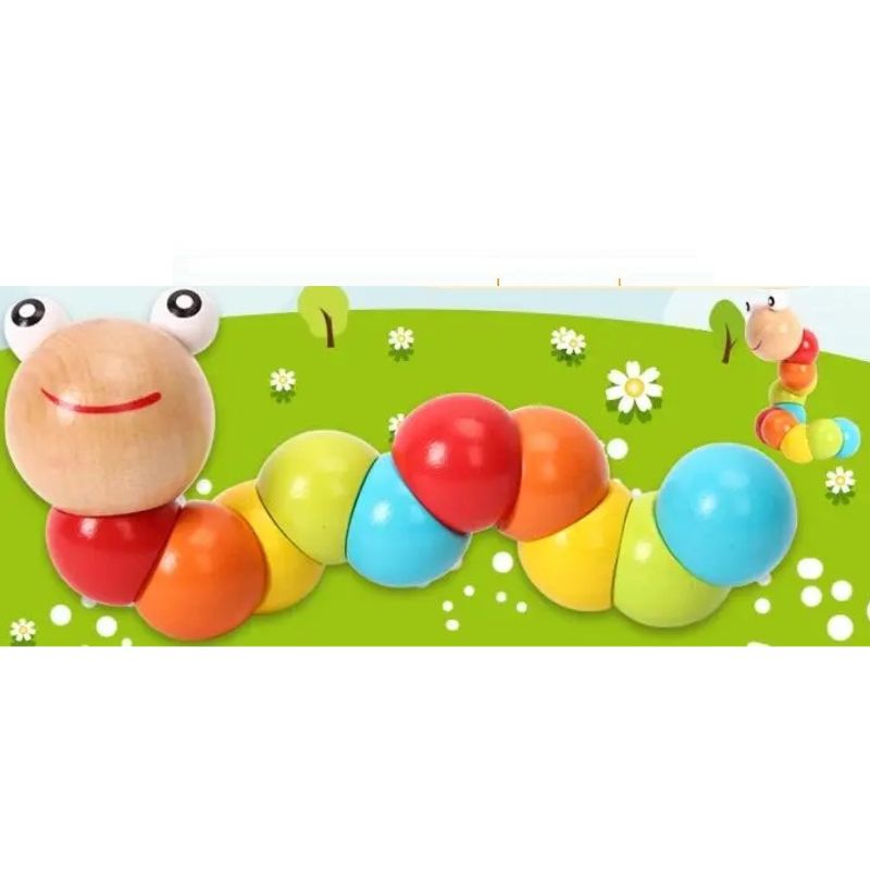 Whimsical Wooden Caterpillar Puzzle- A Playful Twist On Learning Fun