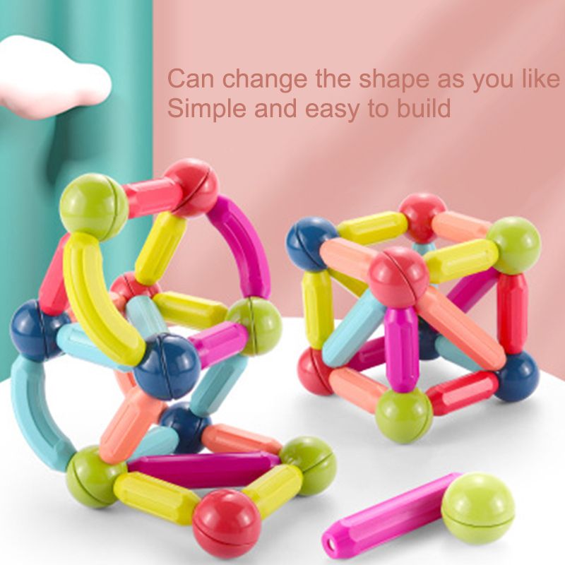 DIY Assembling Magnetic Bar Building Blocks Toy