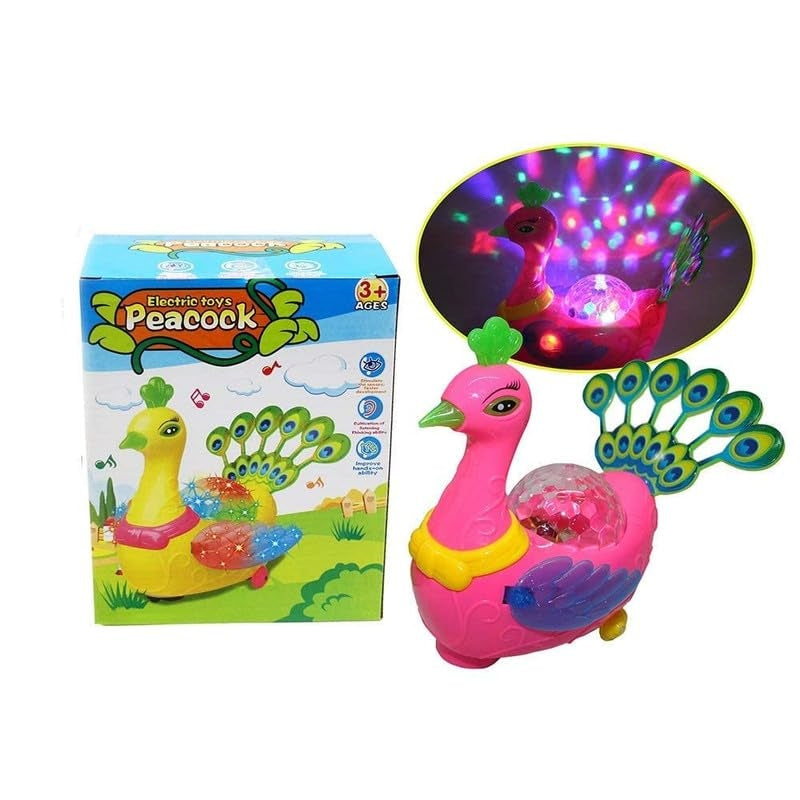 Electric Peacock With 3D Light And Sound Toy For Kids