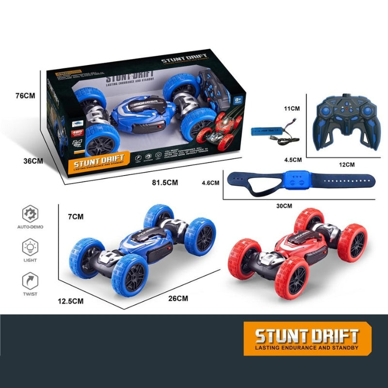 Light Watch Remote Control Twist Stunt Car With Battery