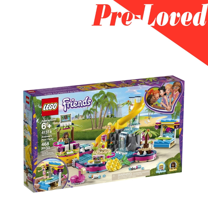 LEGO Friends Andrea's Pool Party 41374 Toy Pool Building Set with Andrea and Stephanie Mini Dolls for Pretend Play