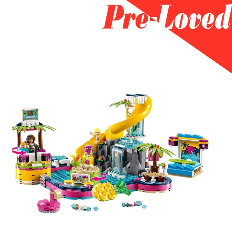 LEGO Friends Andrea's Pool Party 41374 Toy Pool Building Set with Andrea and Stephanie Mini Dolls for Pretend Play