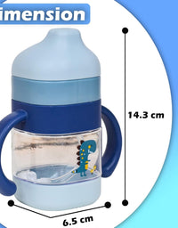 Dino Transparent Water Bottle With Soft Silicon Sipper For Kids
