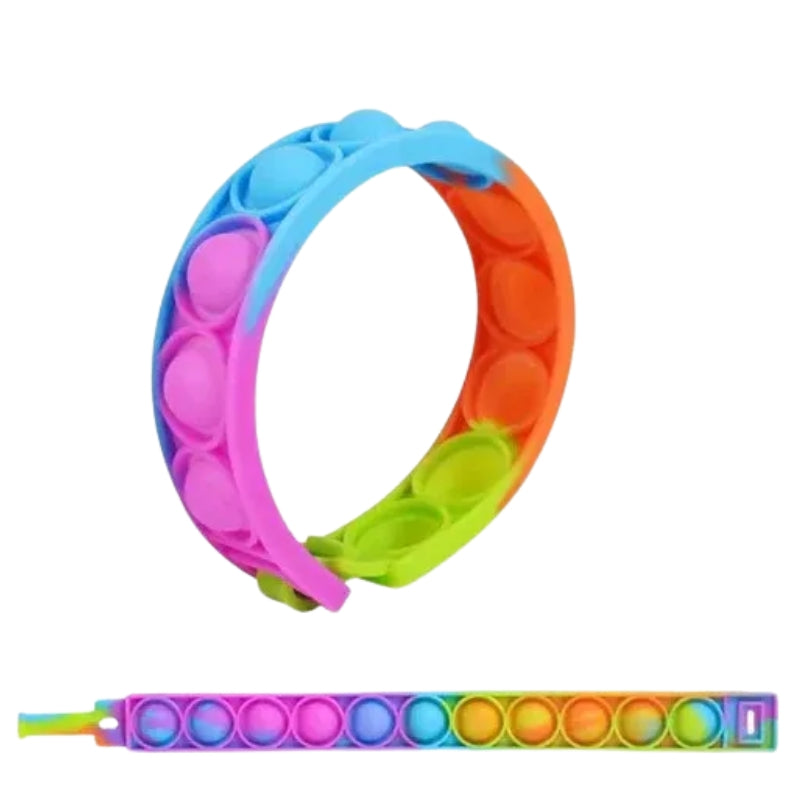 Rainbow Pop It Fidget Bracelet – Fun & Stress-Relieving Wearable Toy Assorted