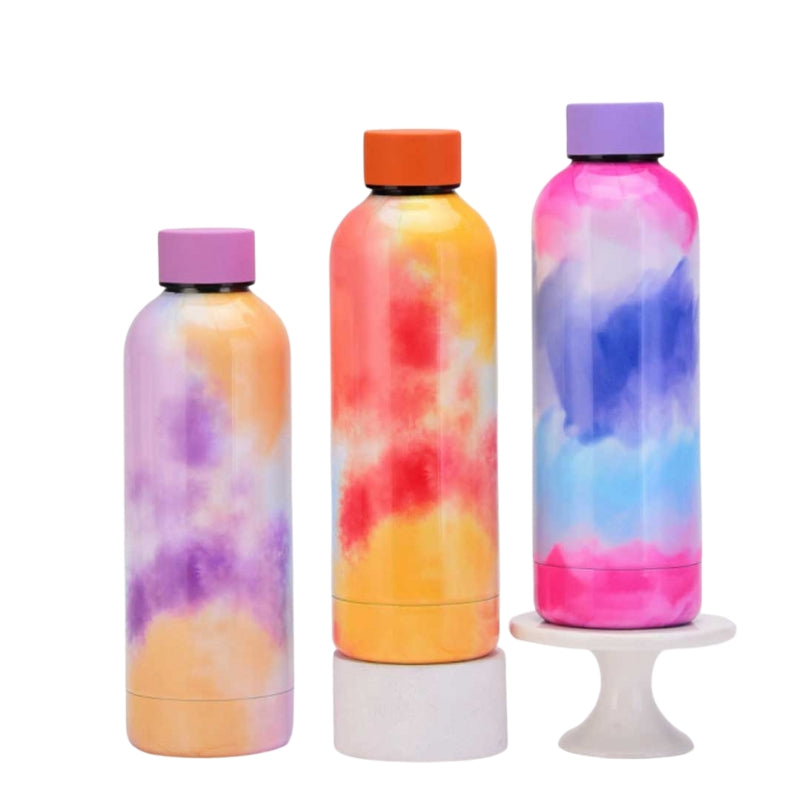 Tie-Die Printed Metal Water Bottle For Girls (HVB-035A)