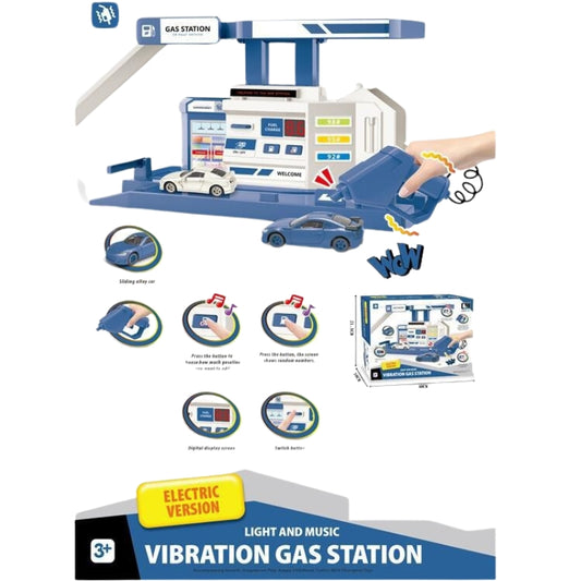 Vibration Car Gas Station Play Set Toy For Kids