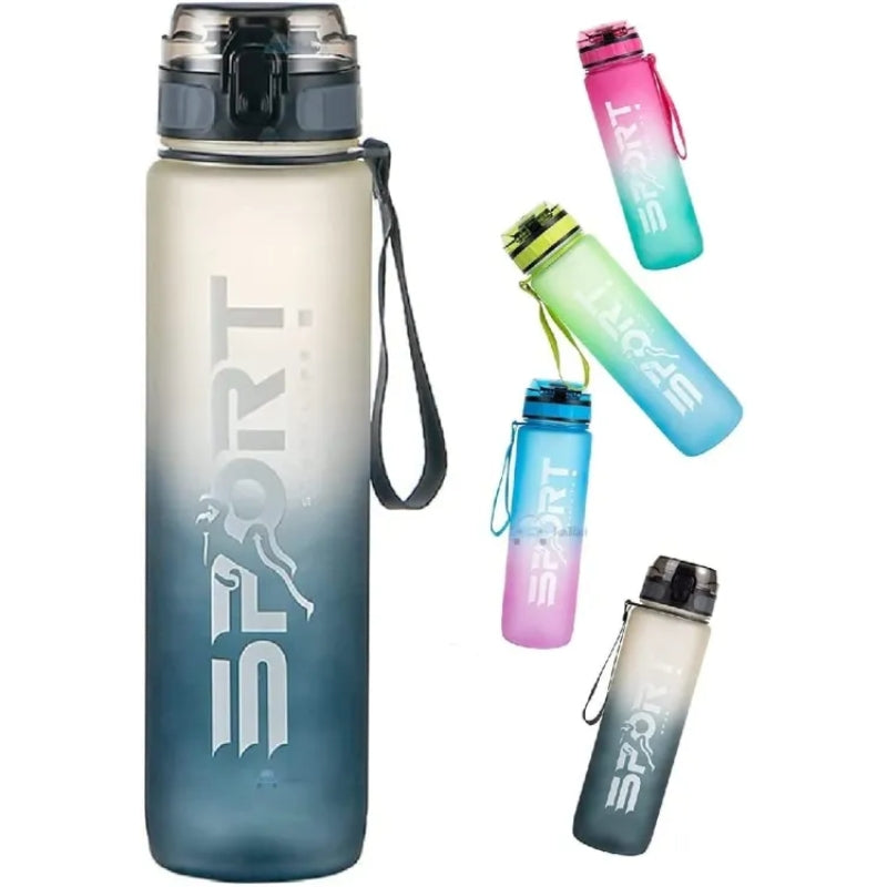 Sports Frosted Unbreakable Silicone Water Bottle With Straw