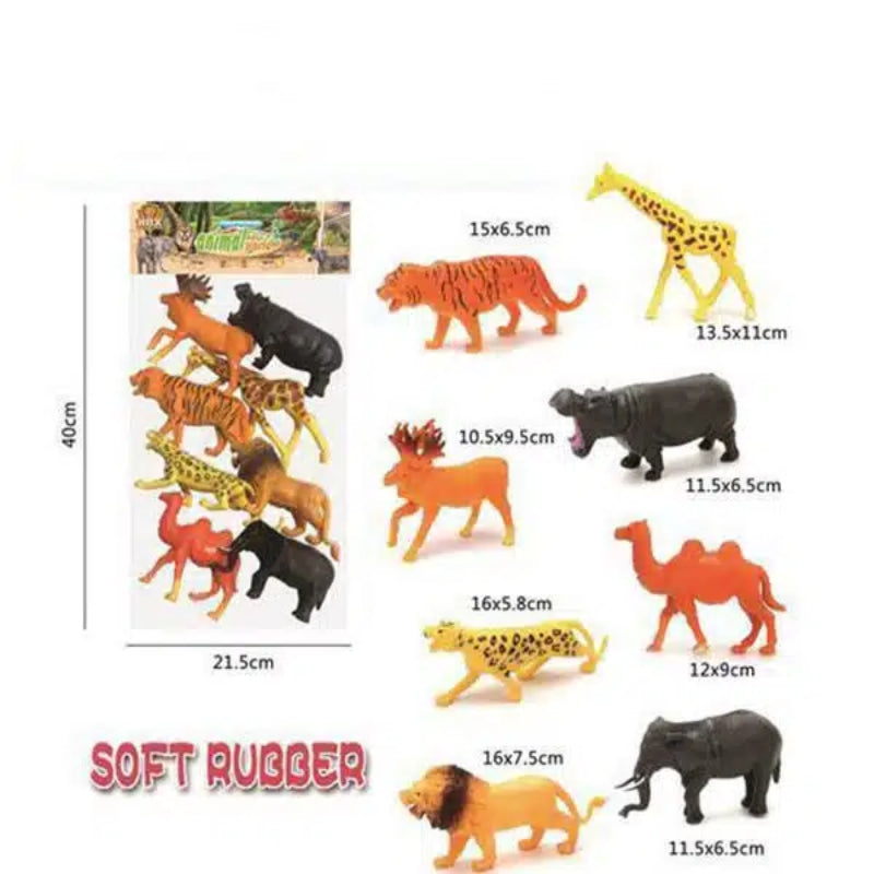 Jungle Animal Toy Set For Kids - 8 Pcs