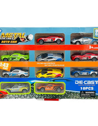 Diecast Scale Pack Of 10 Metal Cars
