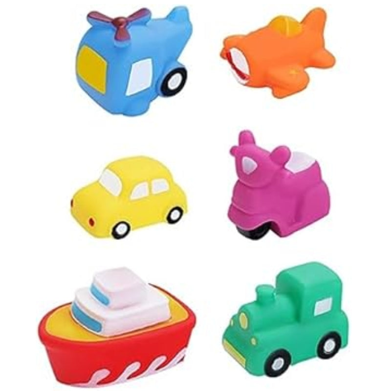 Soft Fun Floating Bath Toys For Kids - 6 Pcs