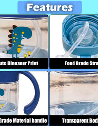 Dino Transparent Water Bottle With Soft Silicon Sipper For Kids
