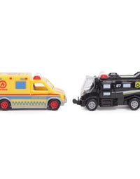 2 In 1 Police & Ambulance Car Track Set Toy For Kids
