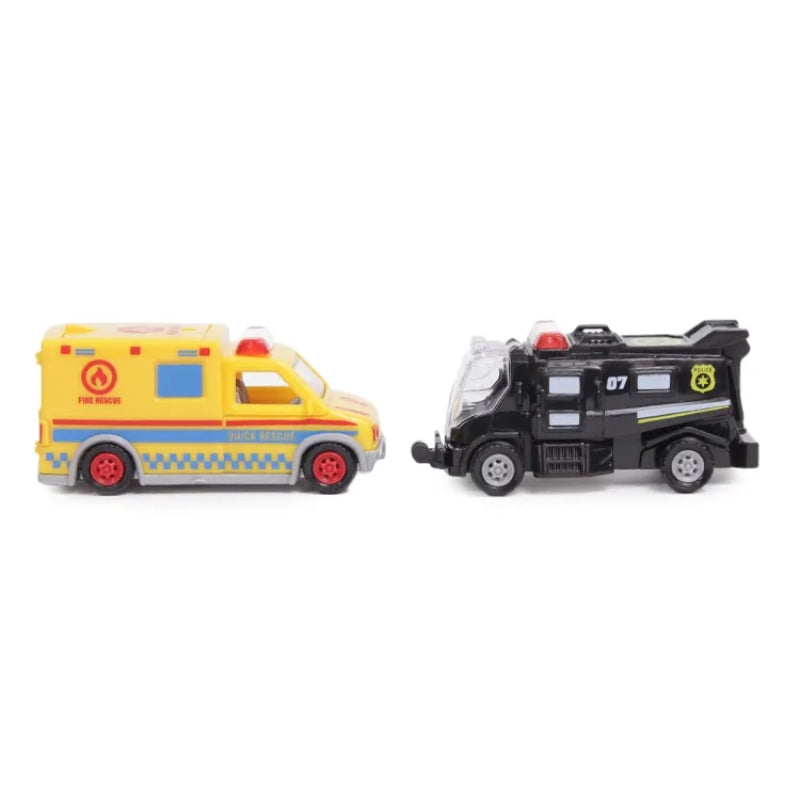 2 In 1 Police & Ambulance Car Track Set Toy For Kids