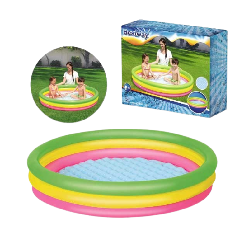 Bestway Genuine 3-Ring Inflatable Baby Swimming Pool 60" x 12" (51103) (51104)