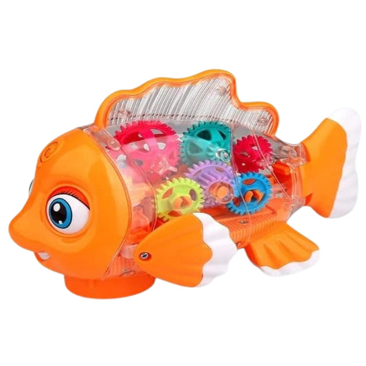 Transparent Gear Fish Toy With Light for Kids