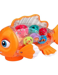 Transparent Gear Fish Toy With Light for Kids
