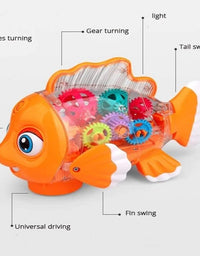 Transparent Gear Fish Toy With Light for Kids
