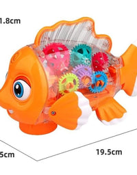 Transparent Gear Fish Toy With Light for Kids
