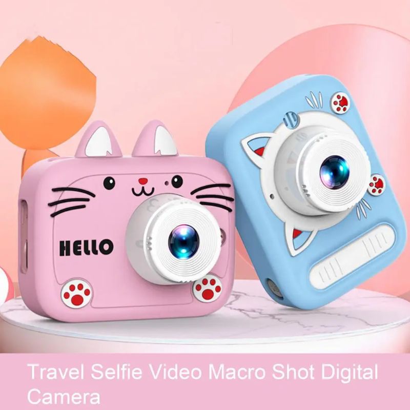 Kids Digital Camera With Silicon Cat Cover