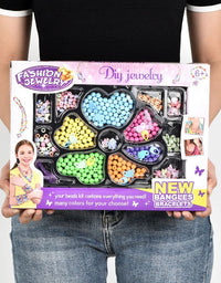 DIY Colorful Beads Bangles Bracelet Set For Girls
