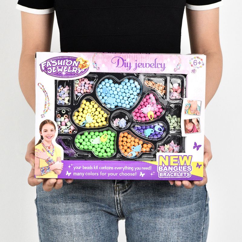 DIY Colorful Beads Bangles Bracelet Set For Girls