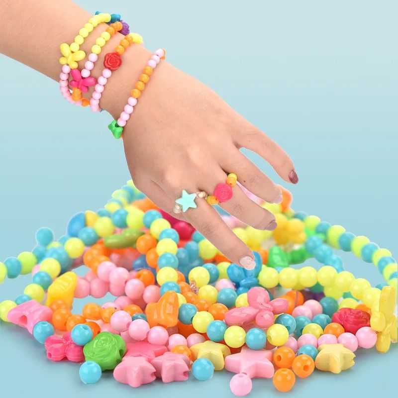 DIY Colorful Beads Bangles Bracelet Set For Girls (Deal)