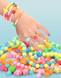 DIY Colorful Beads Bangles Bracelet Set For Girls
