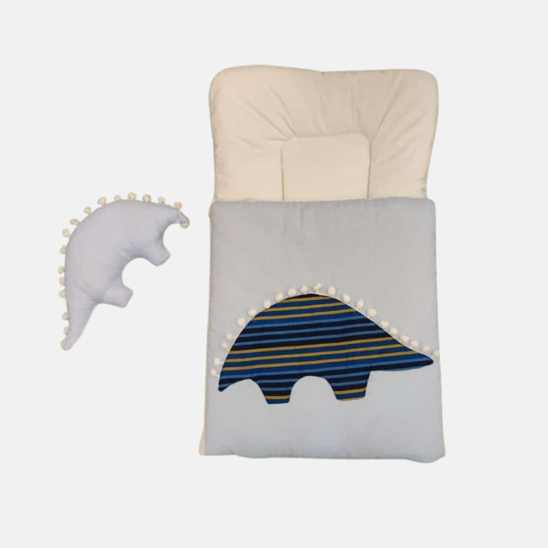 Stegosaurus Baby Carry Nest With Pillow (Light Blue)