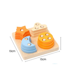 Wooden Puzzle Montessori Sorting and Stacking Toy For Kids
