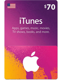 Apple iTunes Gift Card $70- Email Delivery
